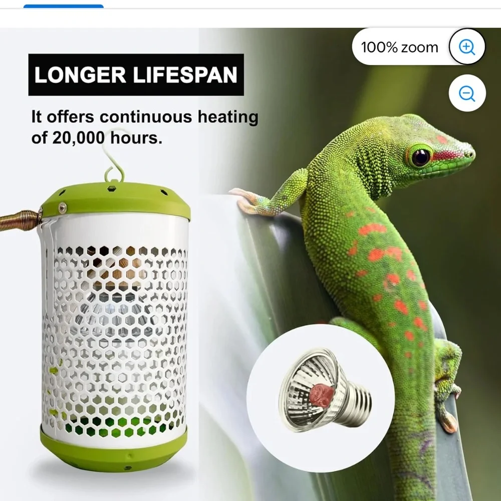 Pet Heater with Intelligent Thermostat, Red Light Lamp (50W)